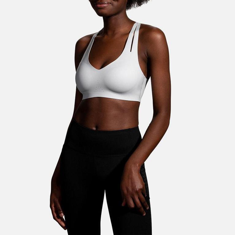 Brooks Women's DARE STRAPPY RUN Sports Bras - White - Canada (TJSPD-1840)